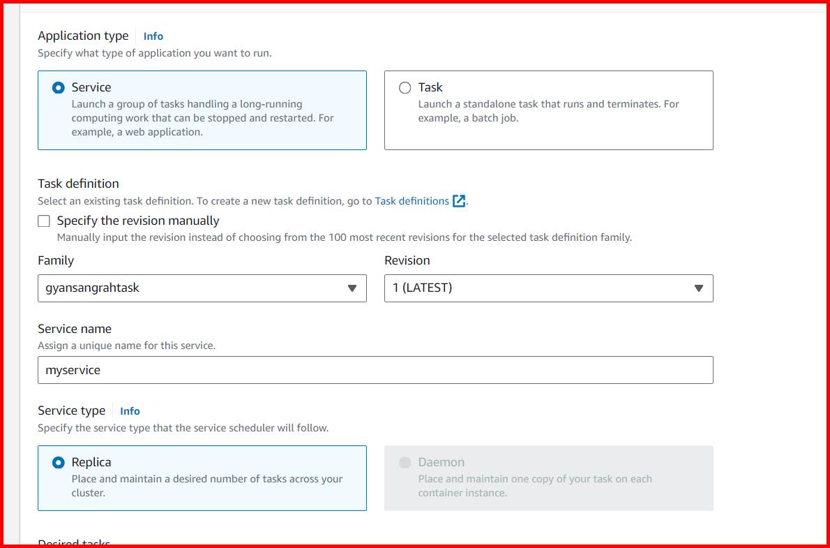 Picture showing setting up the service name in cluster service